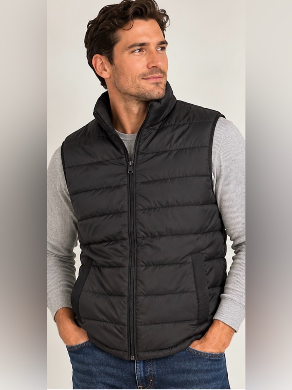 Jack & Jones CORE Men’s Small Black Windproof Quilted Puffer Vest45